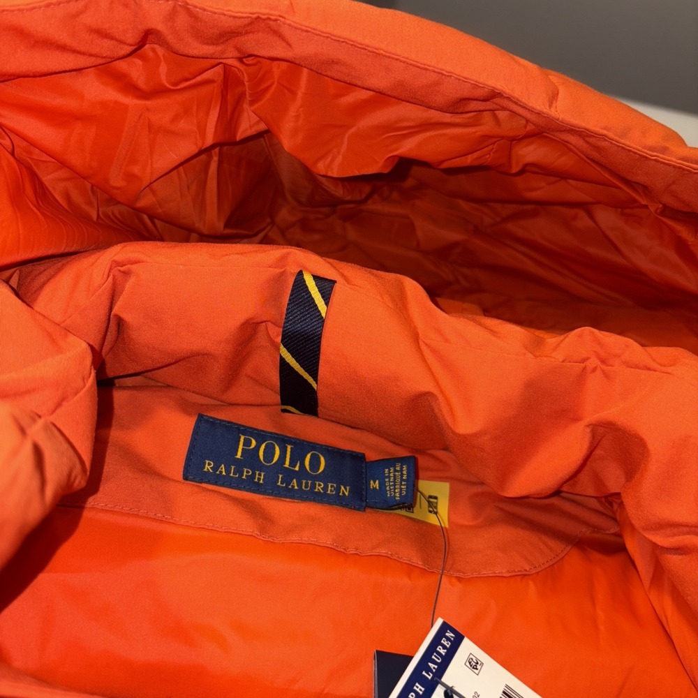 Polo Ralph Lauren Boulder Down Puffer Coat Orange Men's Size MEDIUM NWT‎  $498 - Picture 4 of 8